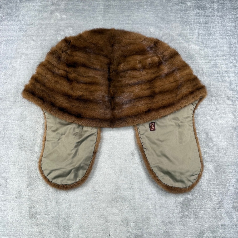 Brodey Draimin Furs Stole Women OS Brown Vintage Real Fur Wrap Glam Mob Wife - Picture 2 of 11